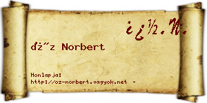 Őz Norbert névjegykártya